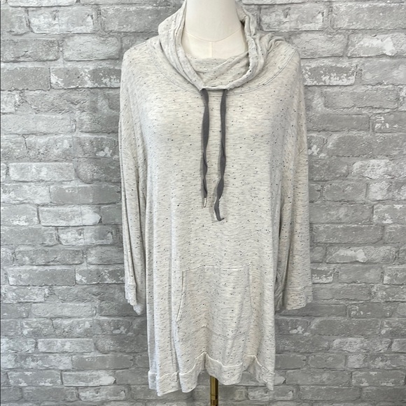 Koolaburra White and Blue Cowl Neck Sweater - Picture 1 of 6